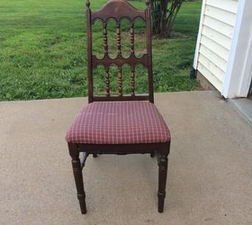 reuphostered and upcycled wood chair, chalk paint, painted furniture, reupholster, BEFORE