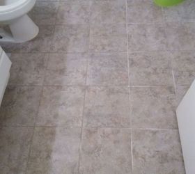 bathroom floor update for 30 budget and renter friendly, bathroom ideas, flooring, tile flooring, tiling, Without grout