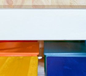rainbow painted kitchen set, kitchen design, painted furniture