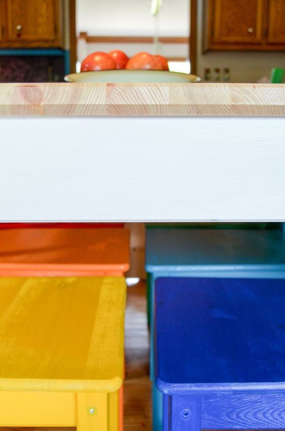 juego de cocina pintado arco iris
