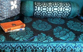 Almohada decorativa marroquí con plantillas y cuentas