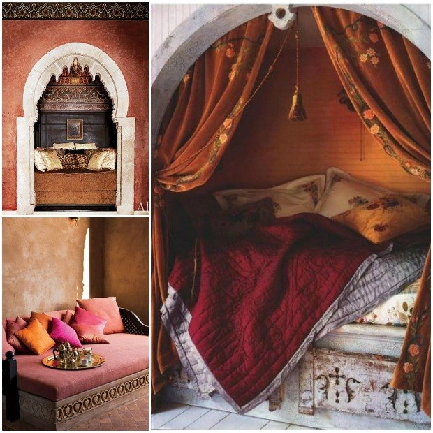almohada decorativa marroqu con plantillas y cuentas
