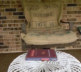 no sew burlap sack cushion covers, how to, outdoor furniture, outdoor living, repurposing upcycling, reupholster