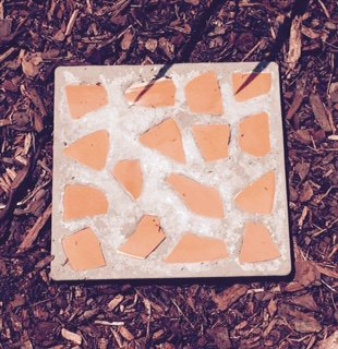 concrete crafty stepping stones, concrete masonry, crafts, gardening, how to, outdoor living, Mosaic Stepping Stone