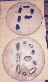 concrete crafty stepping stones, concrete masonry, crafts, gardening, how to, outdoor living, Initial Stepping Stones