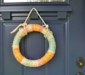 tie dyed rope wreath, crafts, how to, repurposing upcycling, wreaths