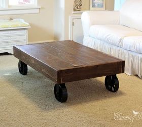 diy industrial cart coffee table, diy, how to, painted furniture, woodworking projects