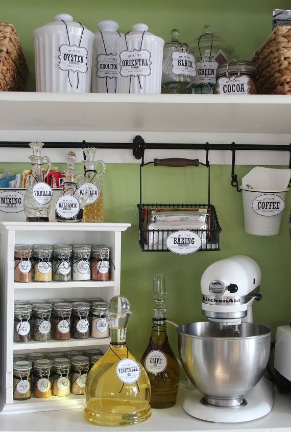 free vintage inspired spice pantry labels, closet, kitchen design, organizing, storage ideas