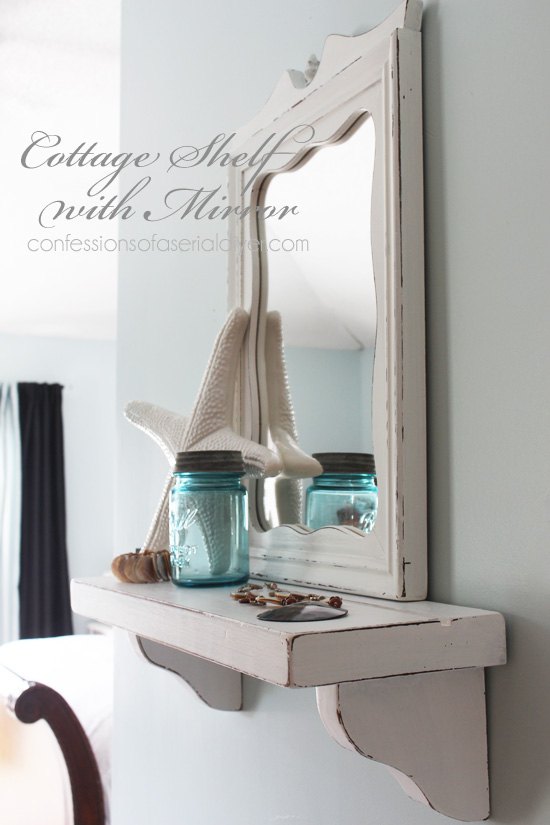 espejo con estante de inspiracin cottage