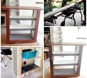 ikea billy bookcase hack to outdoor bar table, how to, outdoor living, painted furniture, pallet, repurposing upcycling, storage ideas