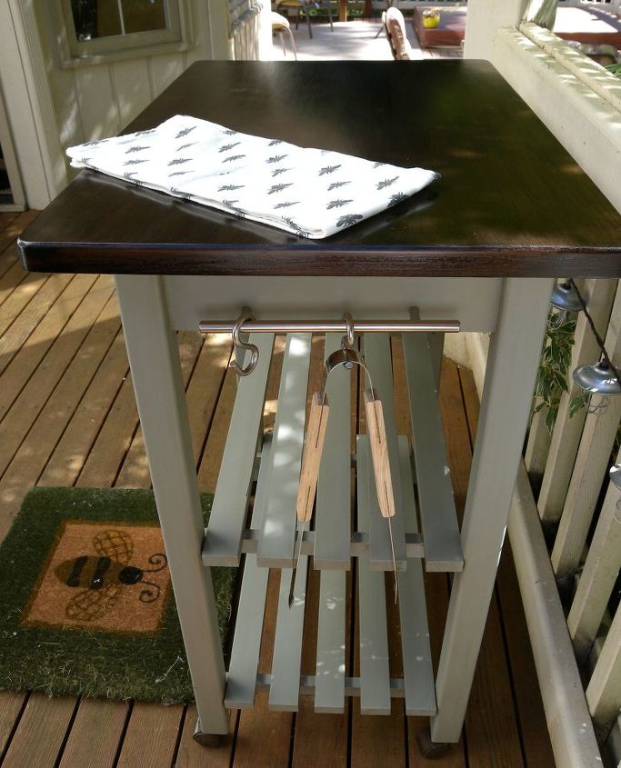 grill cart makeover, chalk paint, outdoor furniture, painted furniture