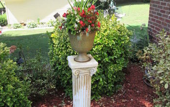 Using A Plaster Column As A Planter In Your Garden
