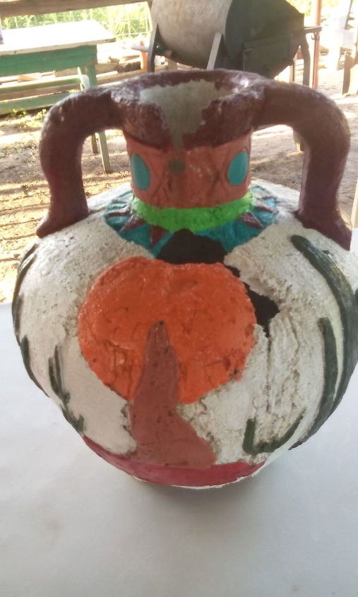 upcycled and painted terra cotta items, crafts, gardening
