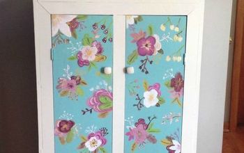 Retro Floral Painted Cabinet