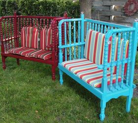 Two Garden Benches Made Using a Jenny Lind Crib