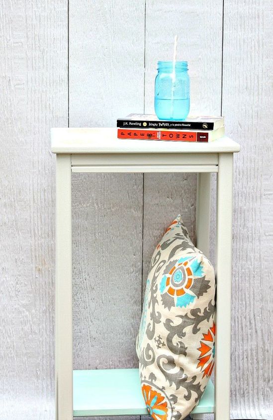 striped and stenciled bedside table, painted furniture