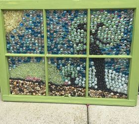 how to make a marble mosaic on an old window frame