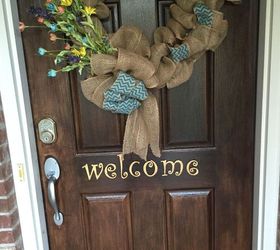 how to boost your curb appeal on a budget, curb appeal, gardening, how to, wreaths, New faux wood door
