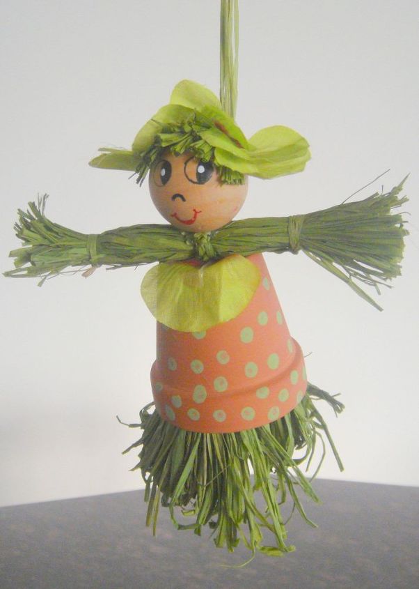 diy raffia clay pot figures, crafts, how to, outdoor living, repurposing upcycling
