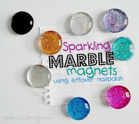 sparkling marble magnets using nail poish, crafts, how to, repurposing upcycling