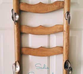 repurposed ladder back scarf rack, organizing, repurposing upcycling, storage ideas