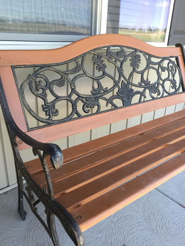 how to restore an old park bench, how to, outdoor furniture, painted furniture, Outdoor bench restored