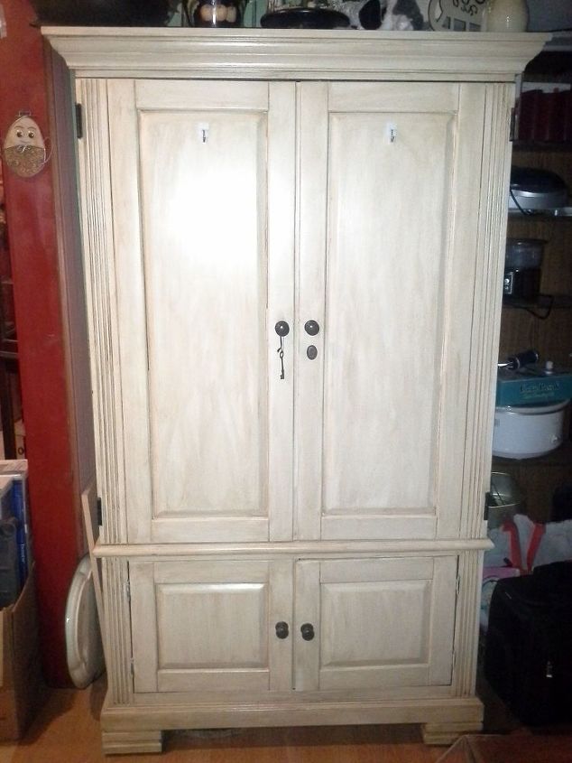 repurposed tv armoire to pantry, closet, painted furniture, repurposing upcycling