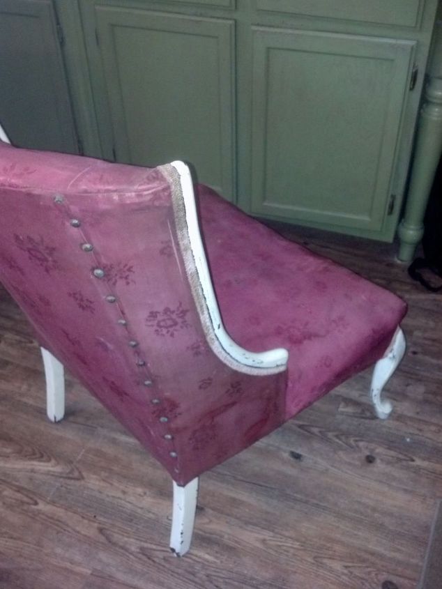 upcycled chair to french country bedroom chair, painted furniture, repurposing upcycling, reupholster