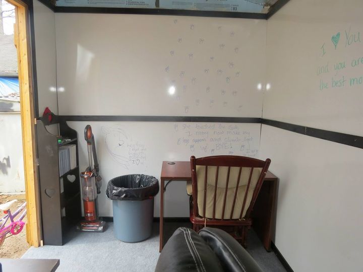 new long term project for me, outdoor living, As you can see there is writing on the walls This little desk provides a spot for guests or my daughter who is my editor when someone wants to hang out with me