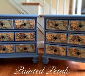 decoupaged nautical end tables painted with cece caldwell, decoupage, painted furniture