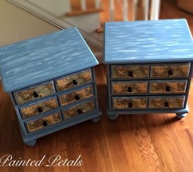 decoupaged nautical end tables painted with cece caldwell, decoupage, painted furniture