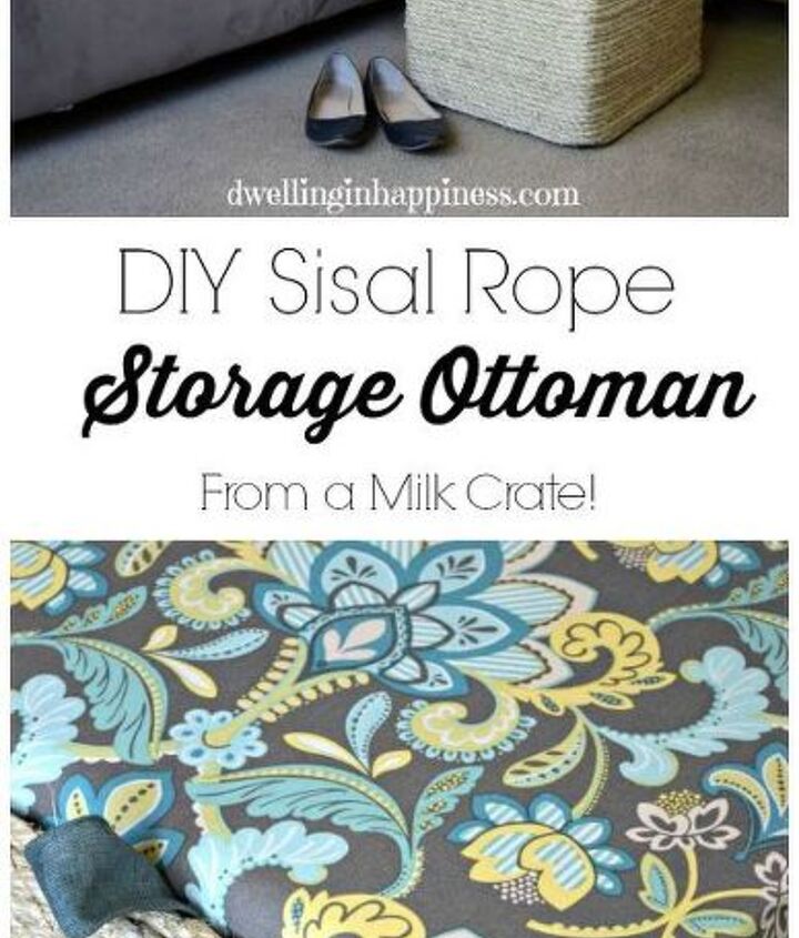 diy sisal rope storage ottoman, how to, organizing, repurposing upcycling, storage ideas, reupholster