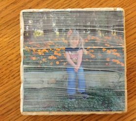 diy photo coasters and wood storage and display box, crafts, decoupage, how to, woodworking projects, Photo applied to tile with Mod Podge