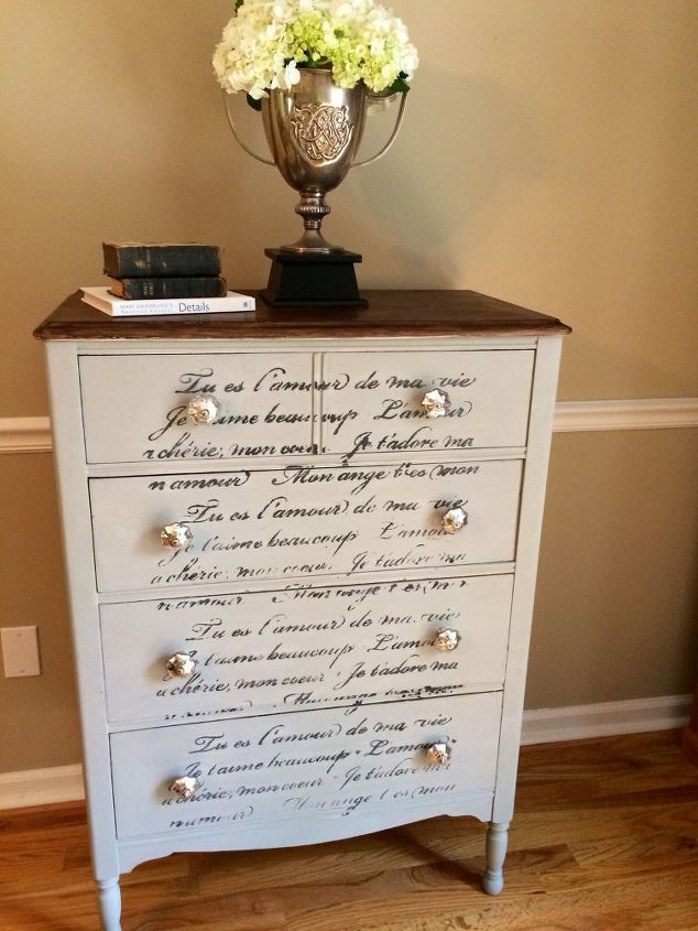 stenciled and painted old chest, painted furniture