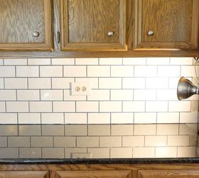subway tile with glamour grout backsplash, how to, kitchen backsplash, kitchen design, tiling
