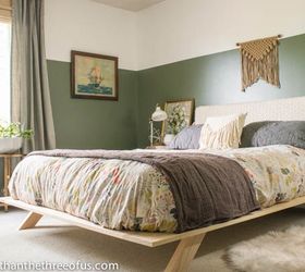 diy mid century modern inspired bed, bedroom ideas, diy, how to, painted furniture, woodworking projects