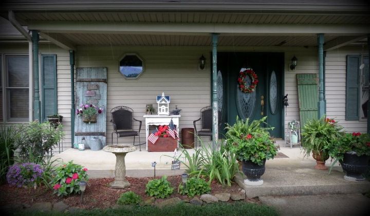 rustic porch decor, gardening, outdoor living, porches, repurposing upcycling