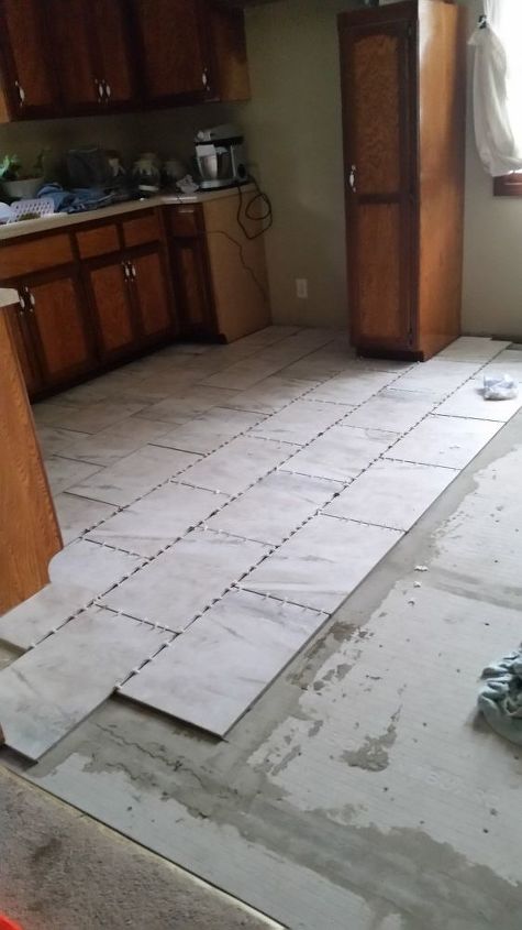 q suggestions for adding tiles to unfinished floor, home improvement, tile flooring, tiling, The photo shows less than I ve completed The remainder flows to the foyer