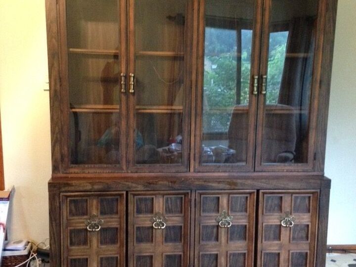 q ideas to redo a buffet with no doors, painted furniture, repurposing upcycling, This is the buffet before I removed the doors