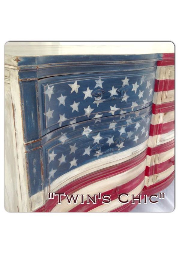 american flag dresser, painted furniture, patriotic decor ideas