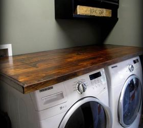 diy laundry room wood countertop, countertops, laundry rooms, woodworking projects