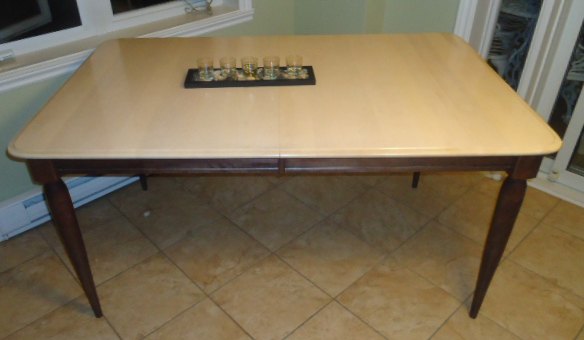 dining room table detailed makeover, chalk paint, painted furniture, repurposing upcycling, Before picture