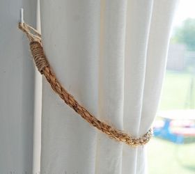 diy 10 minute rope curtain tie backs, crafts, how to, window treatments, windows
