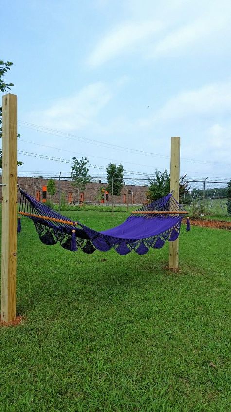 poles used for hammock and clothesline, outdoor living