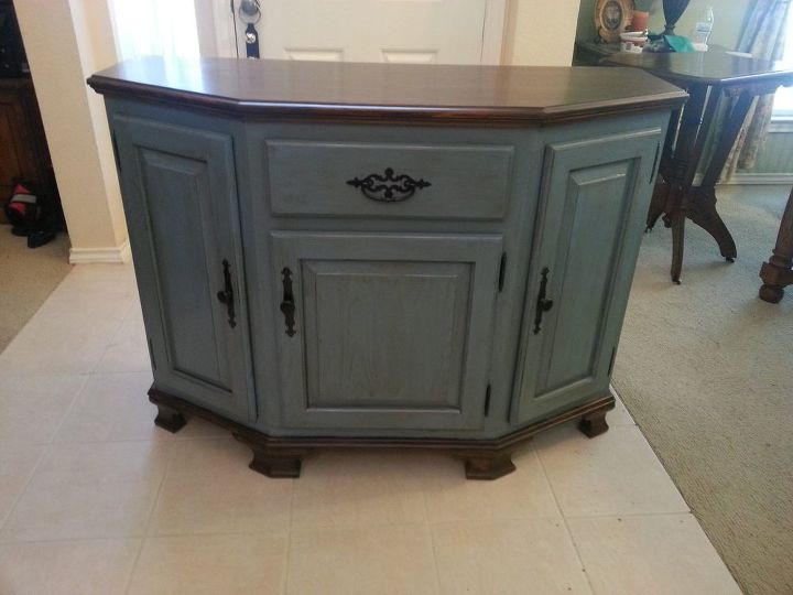 outdated oak storage cabinet buffet makeover, painted furniture