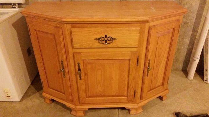 outdated oak storage cabinet buffet makeover, painted furniture