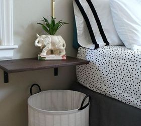 diy wall mounted nightstands, bedroom ideas, how to, shelving ideas, woodworking projects