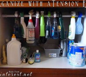 organize with a tension rod, organizing