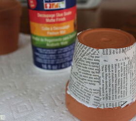 newspaper flower pots, container gardening, crafts, decoupage, gardening, how to, repurposing upcycling