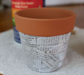newspaper flower pots, container gardening, crafts, decoupage, gardening, how to, repurposing upcycling